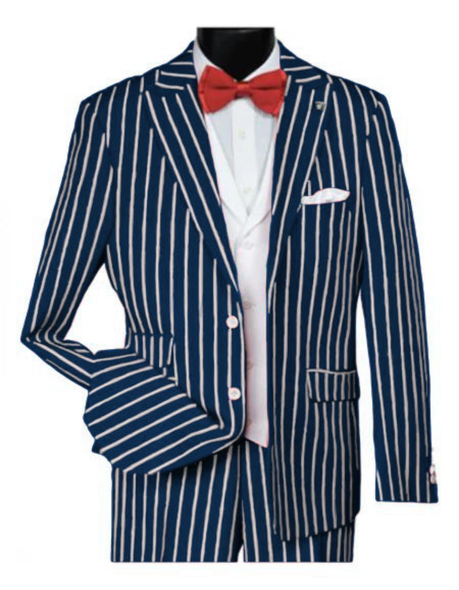 "1920er Herren Anzug mit Weste – Klassischer Gangster-Look in Marineblau"